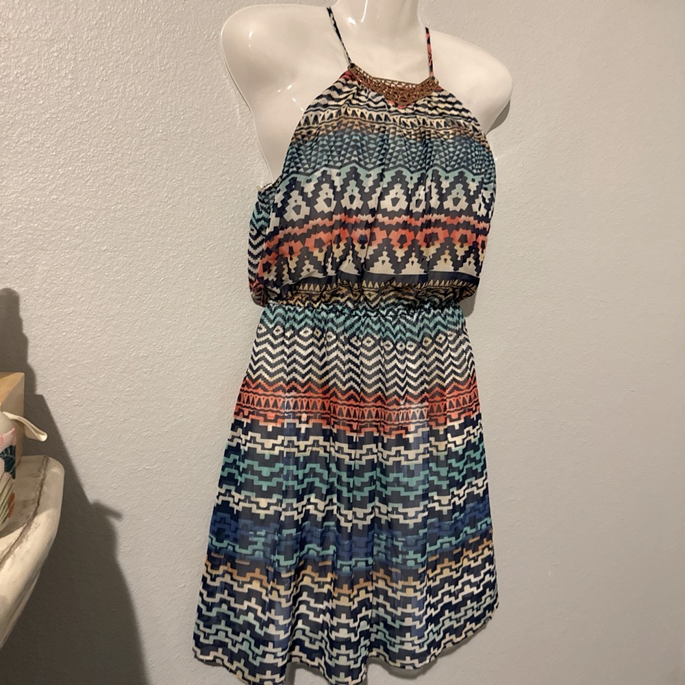 As You Wish Chevron Dress w/ Detail Sz S